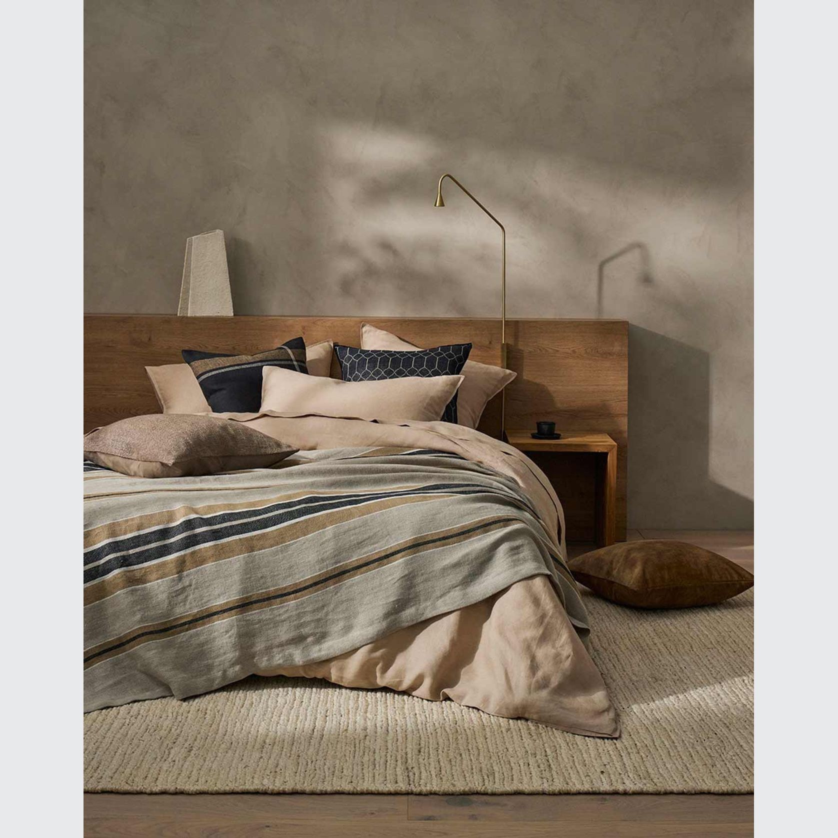 Ravello Linen Fitted Sheet - Shell | Weave Home Bed Linen gallery detail image