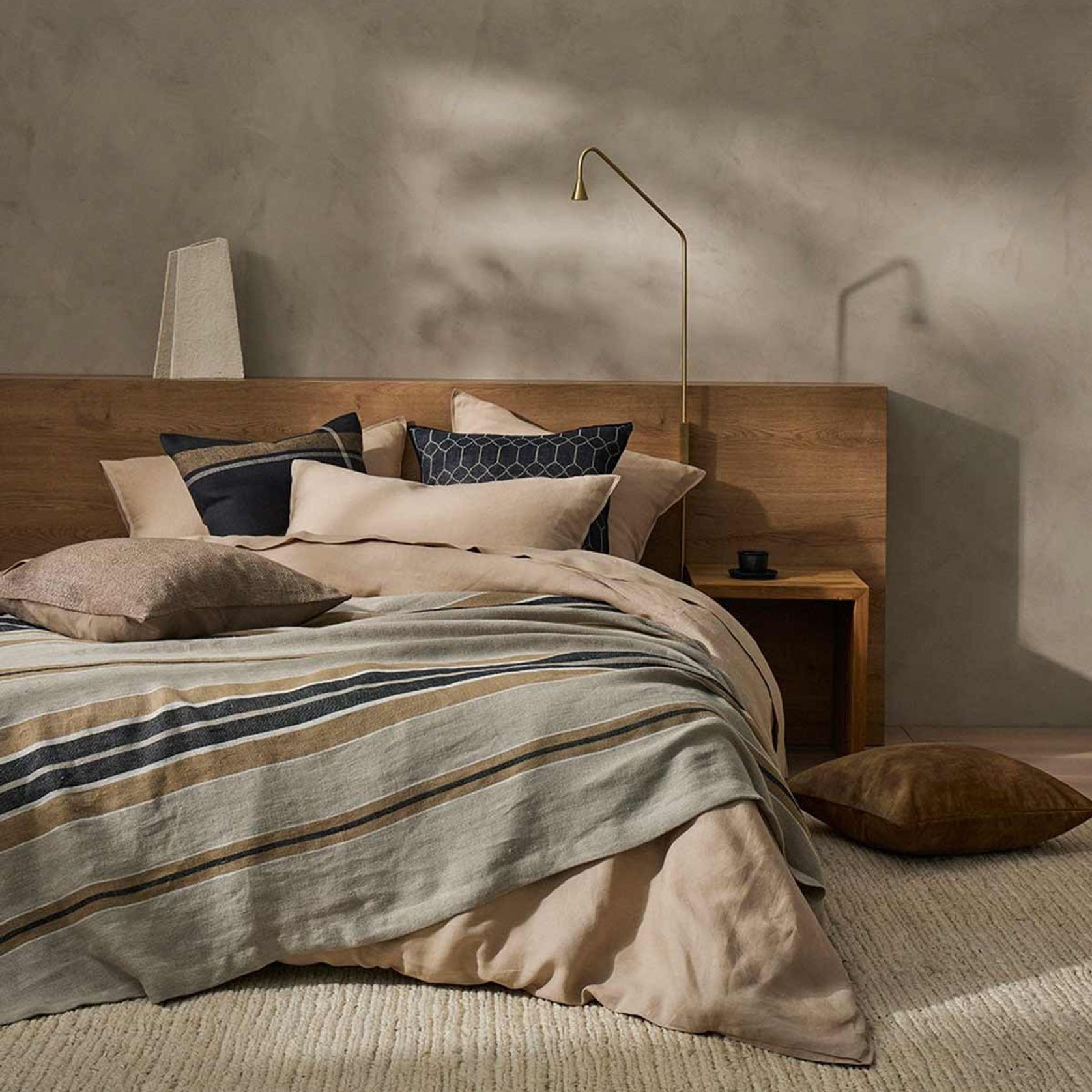 Ravello Linen Fitted Sheet - Shell | Weave Home Bed Linen gallery detail image