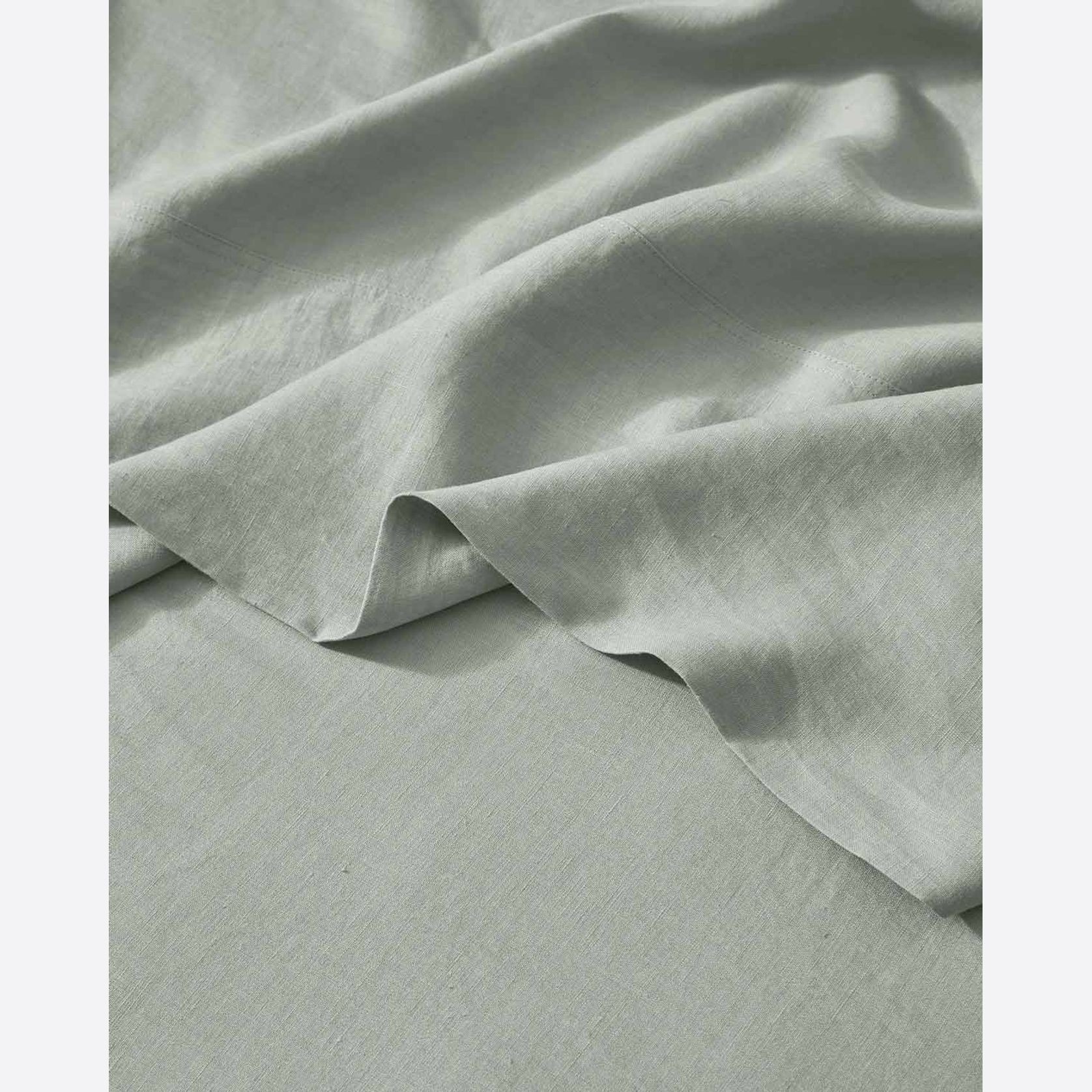 Ravello Linen Fitted Sheet - Sage  | Weave Home Bed Linen gallery detail image