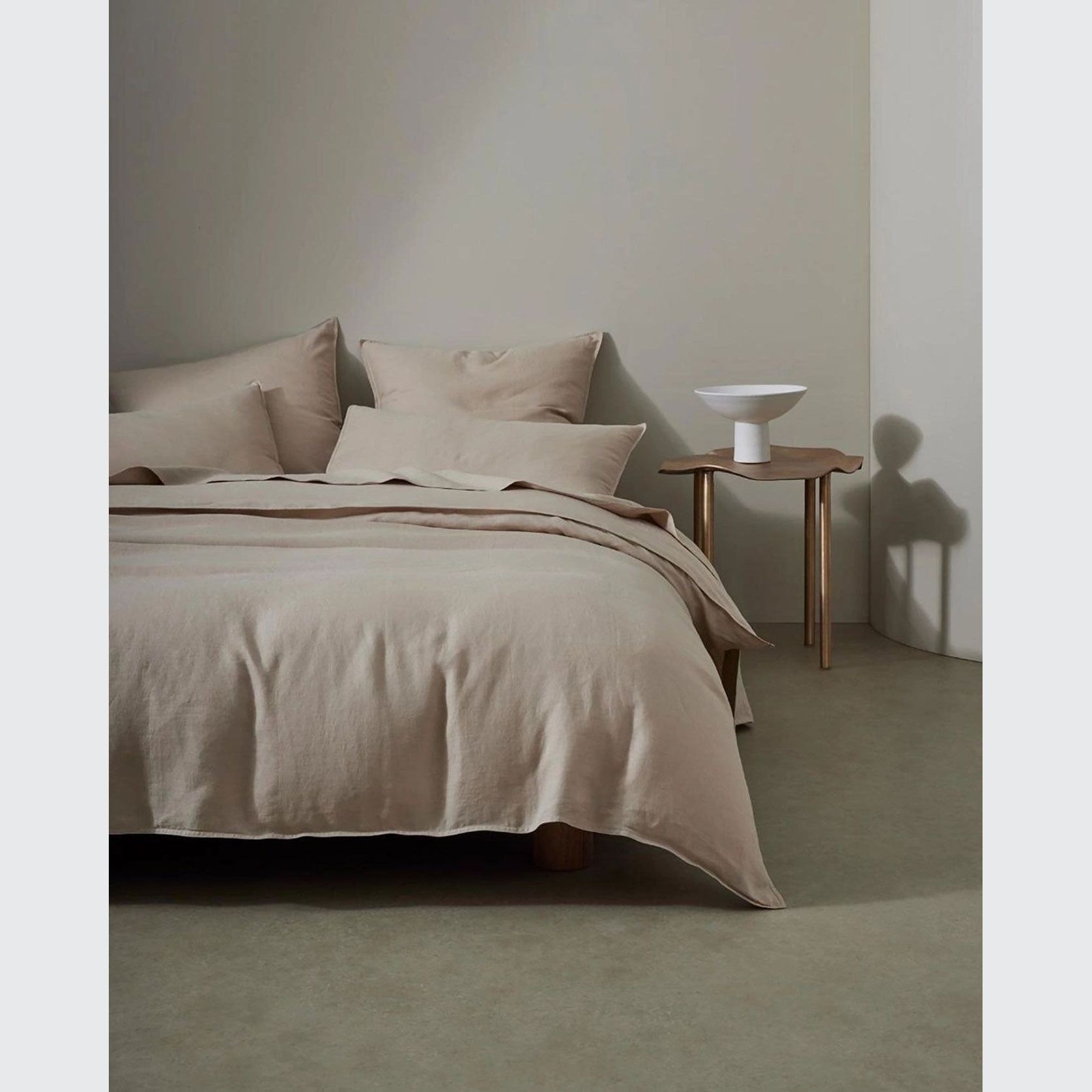 Ravello Linen Flat Sheet - Shell | Weave Home Bed Linen gallery detail image