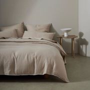 Ravello Linen Fitted Sheet - Shell | Weave Home Bed Linen gallery detail image