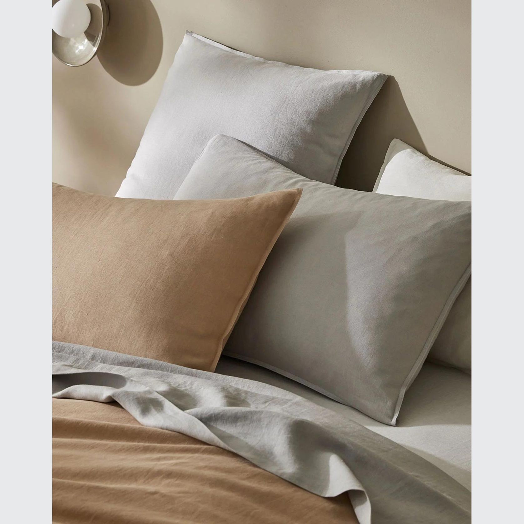 Ravello Linen Flat Sheet - Silver | Weave Home Bed Linen gallery detail image