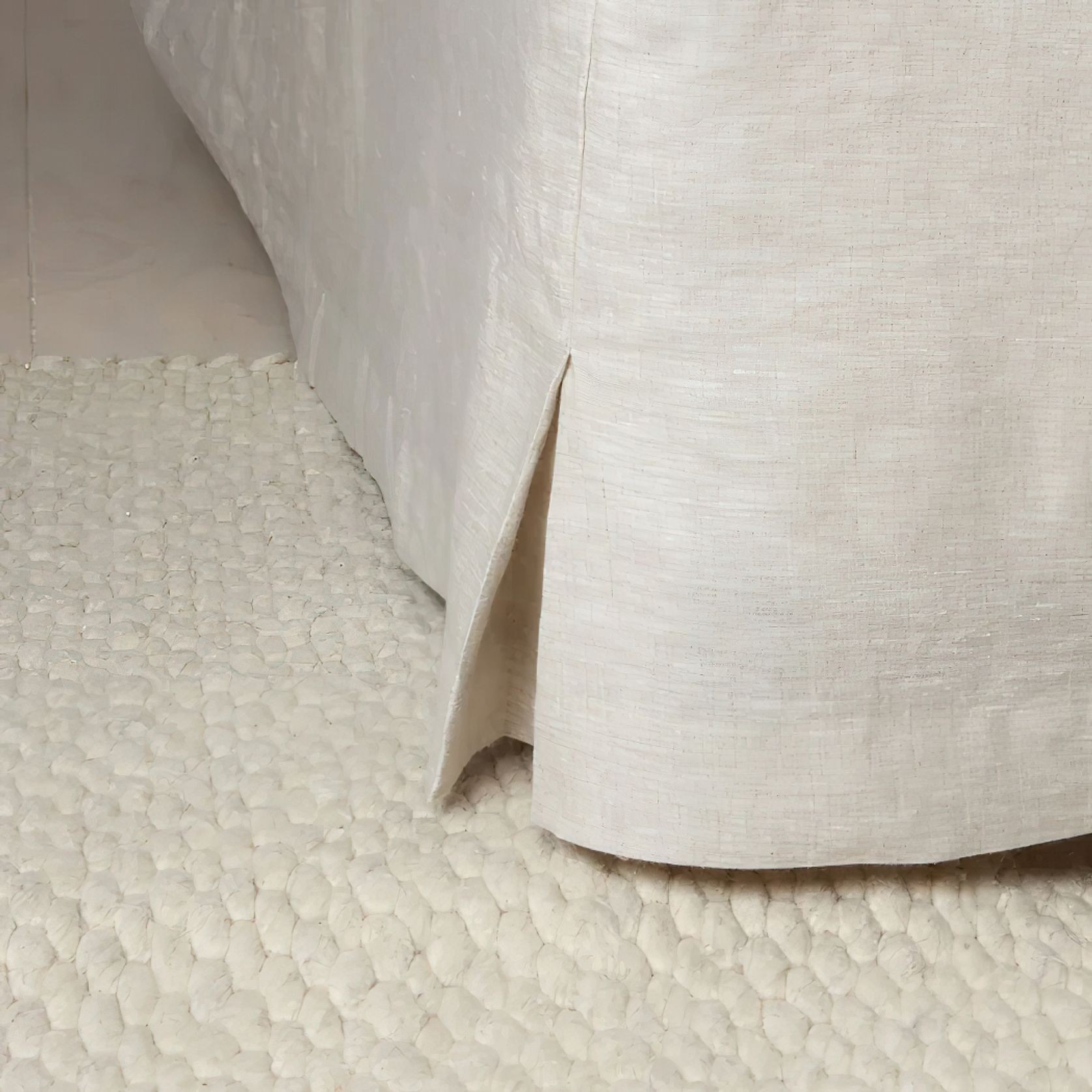 French Flax Linen Bed Skirt - Natural Oat - Queen gallery detail image