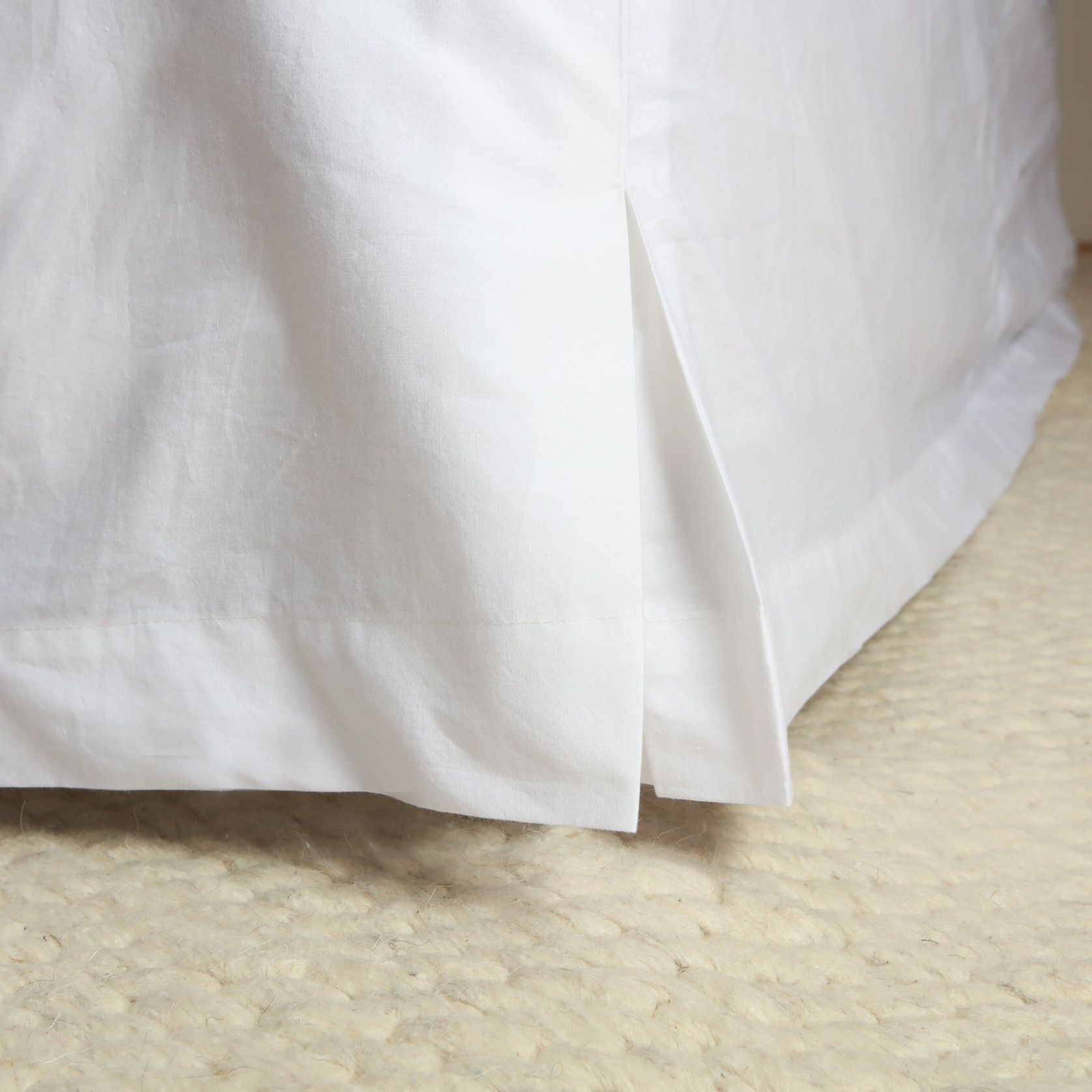 100% Stonewashed Cotton Bed Skirt- White gallery detail image