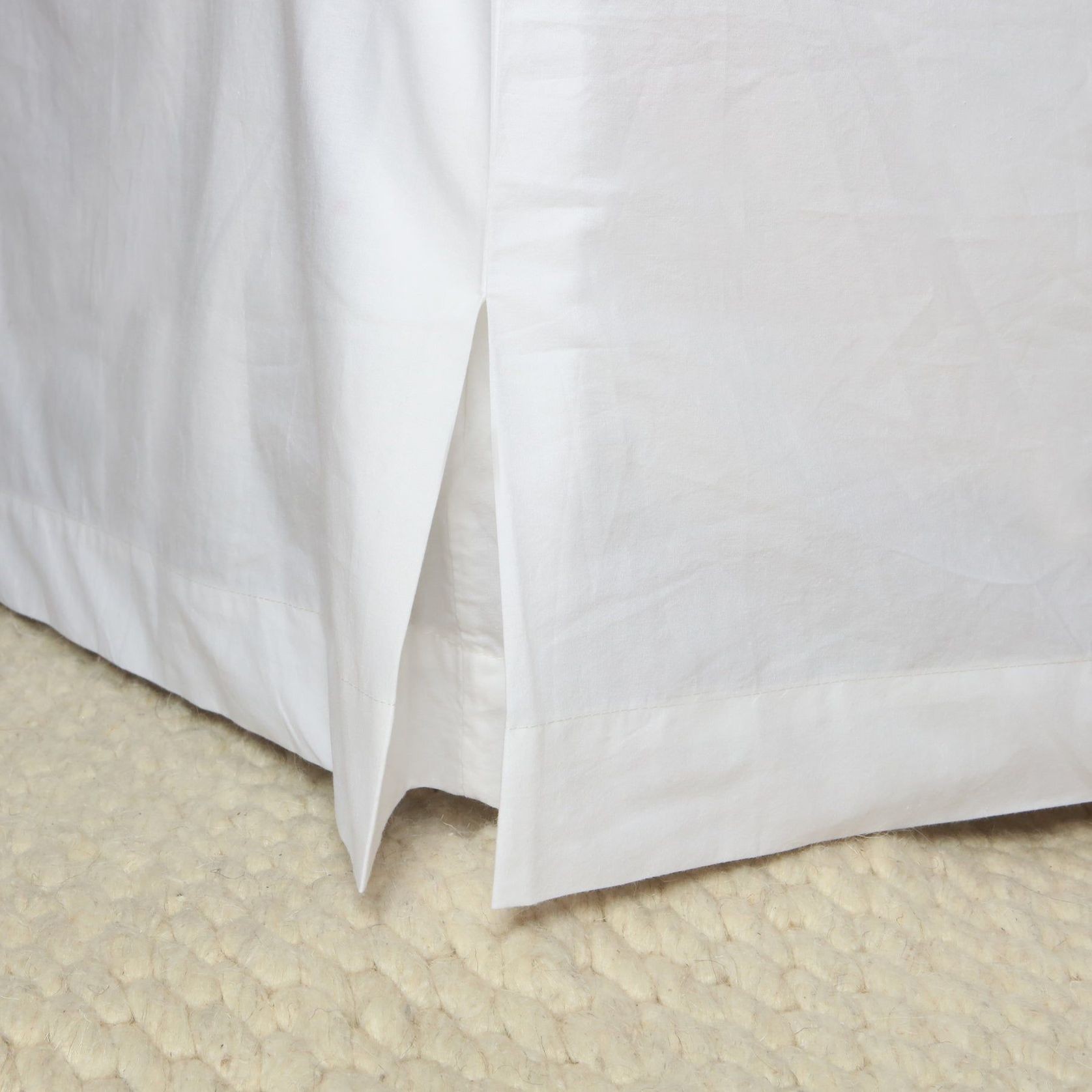 100% Stonewashed Cotton Bed Skirt- White gallery detail image