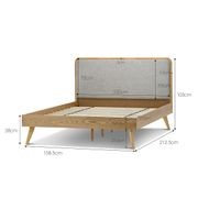 Stella Queen Bed Frame | Light Grey & Natural Oak gallery detail image