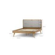 Stella Queen Bed Frame | Light Grey & Natural Oak gallery detail image