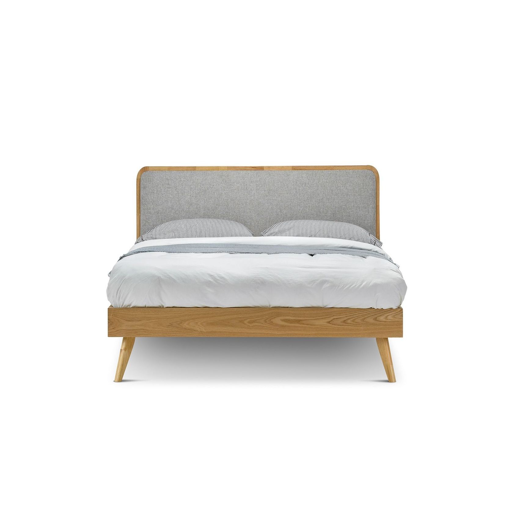Stella Queen Bed Frame | Light Grey & Natural Oak gallery detail image