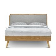 Stella Queen Bed Frame | Light Grey & Natural Oak gallery detail image
