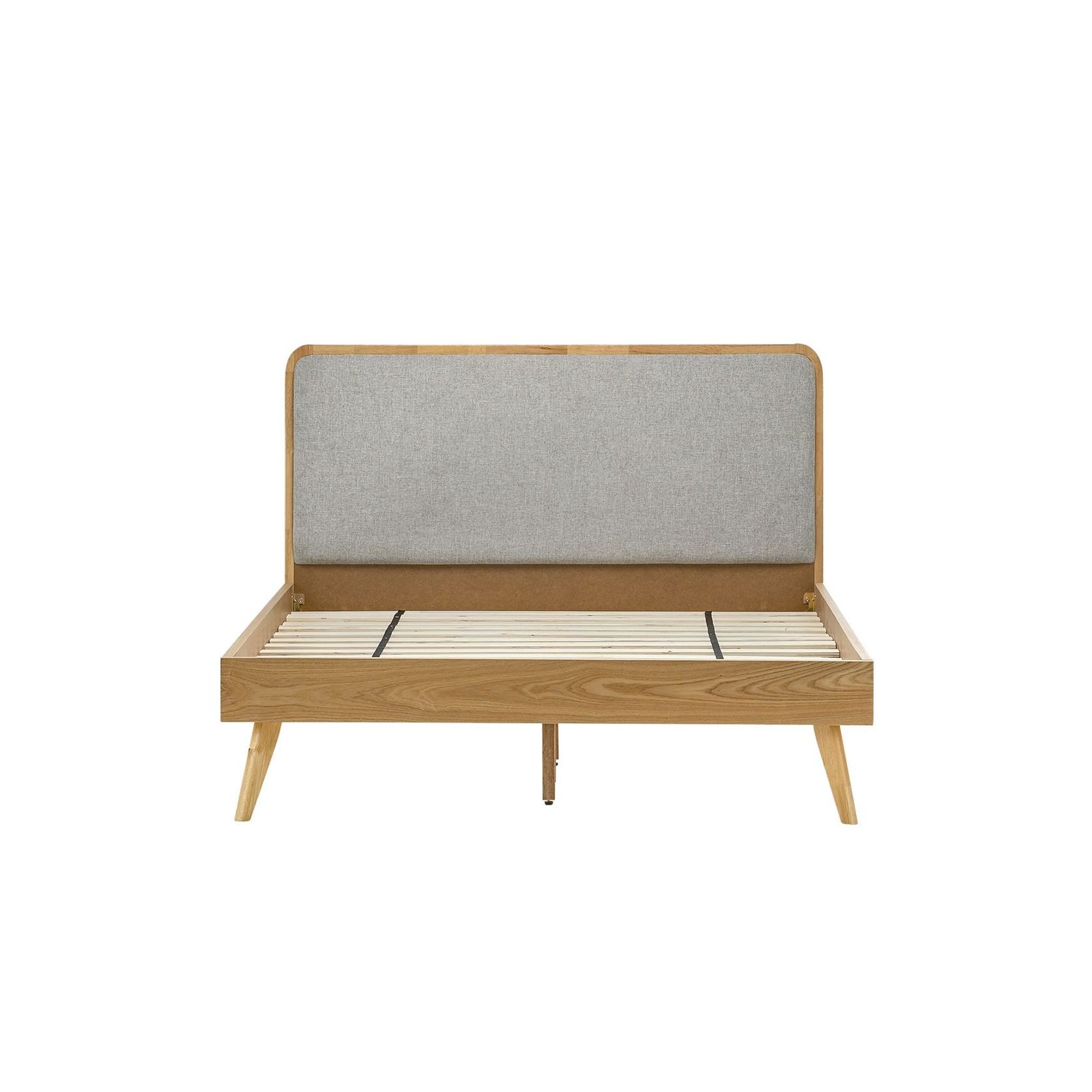Stella Queen Bed Frame | Light Grey & Natural Oak gallery detail image