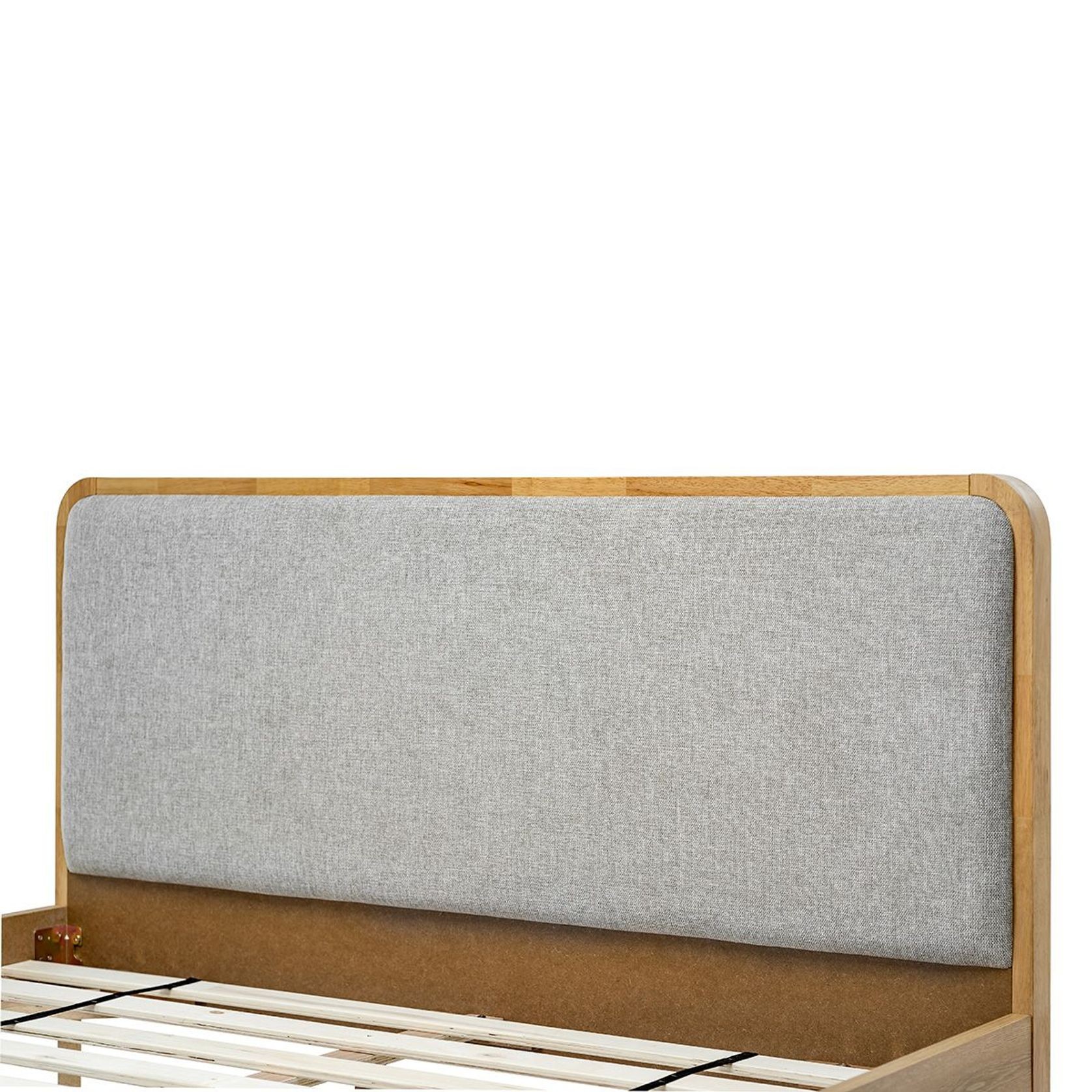 Stella Queen Bed Frame | Light Grey & Natural Oak gallery detail image