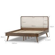 Stella Queen Bed Frame | Light Beige & Walnut gallery detail image