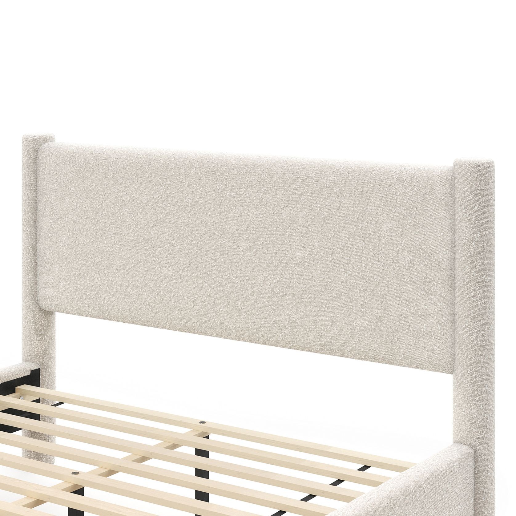 Liora Four Post Queen Bed Frame | Cream Boucle gallery detail image