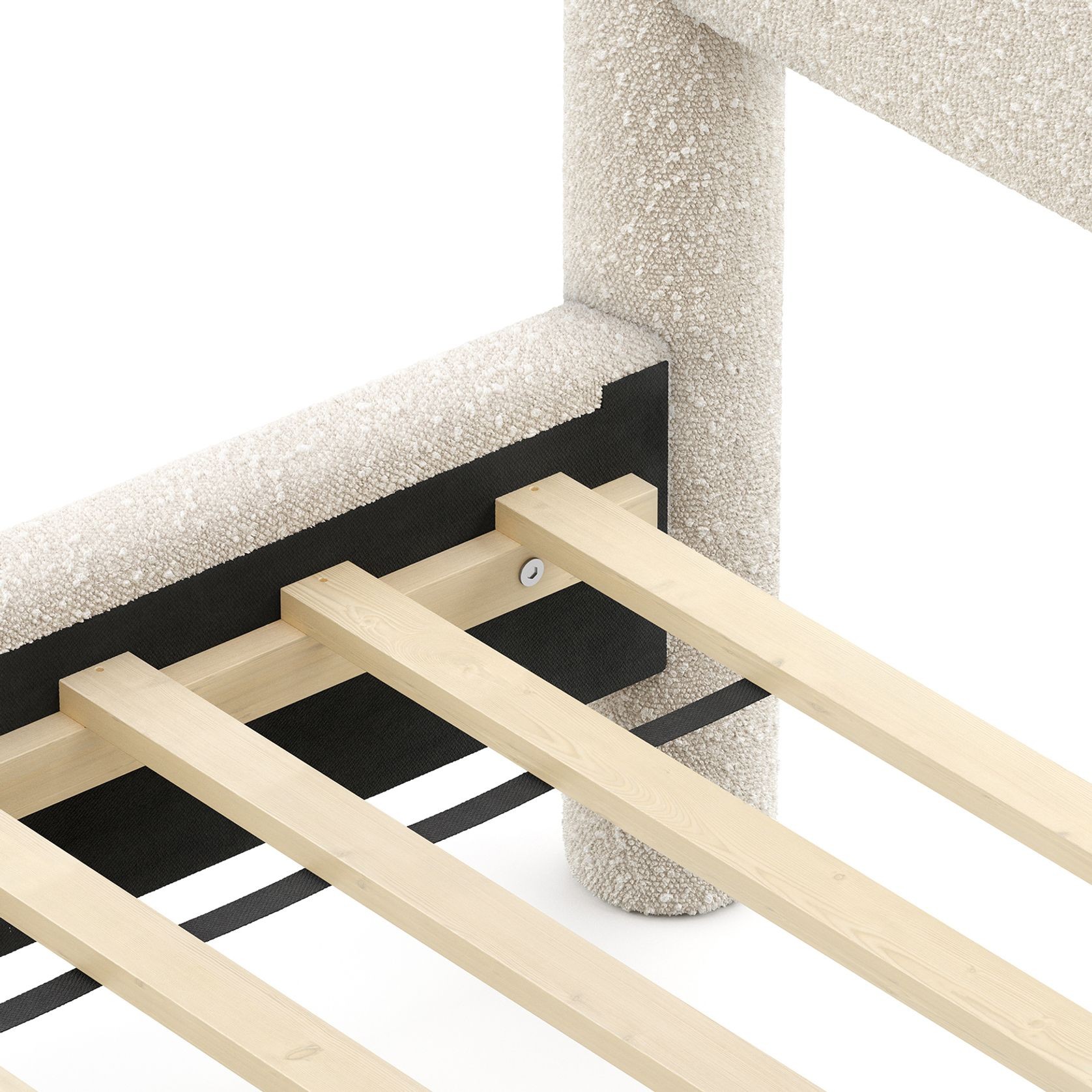 Liora Four Post Queen Bed Frame | Cream Boucle gallery detail image