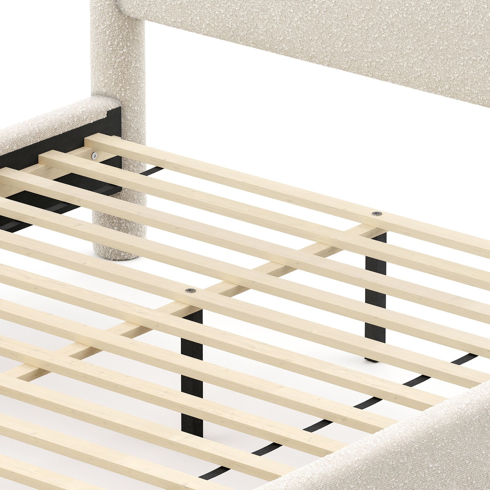 Liora Four Post Queen Bed Frame | Cream Boucle gallery detail image