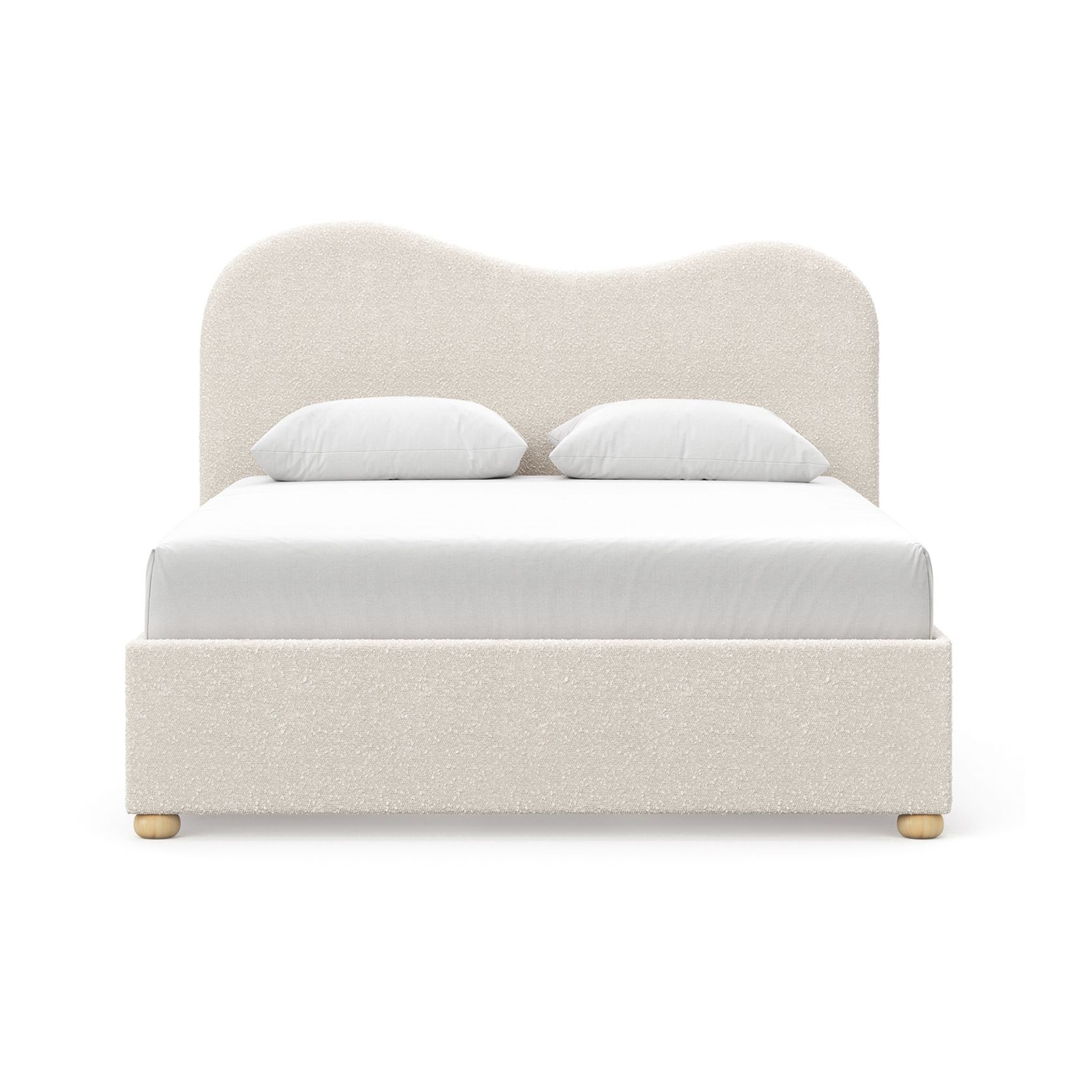 Aira Queen 2 Drawer Storage Bed Frame | Cream Boucle gallery detail image