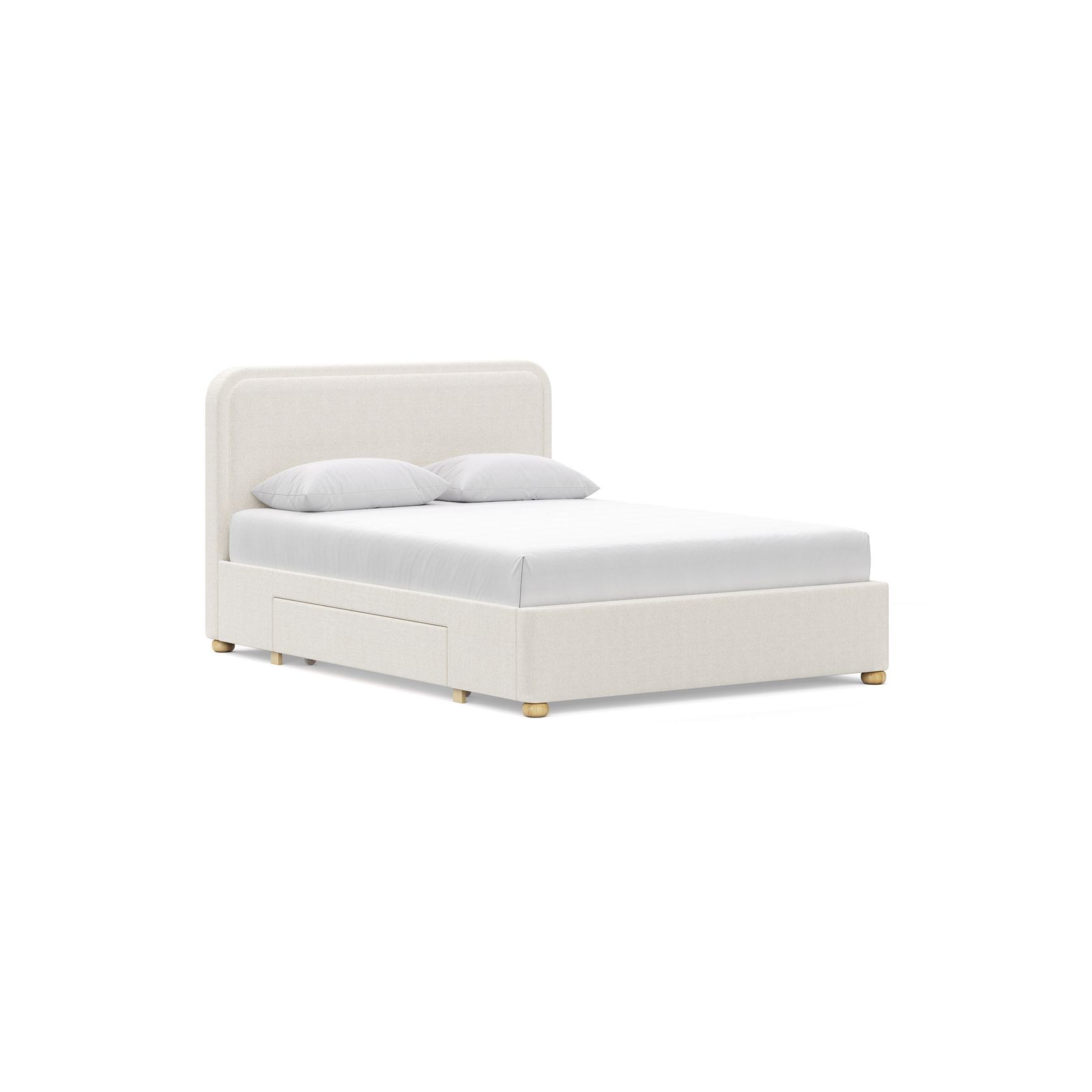 Lanore Queen 2 Drawer Storage Bed Frame | Canvas Ivory gallery detail image