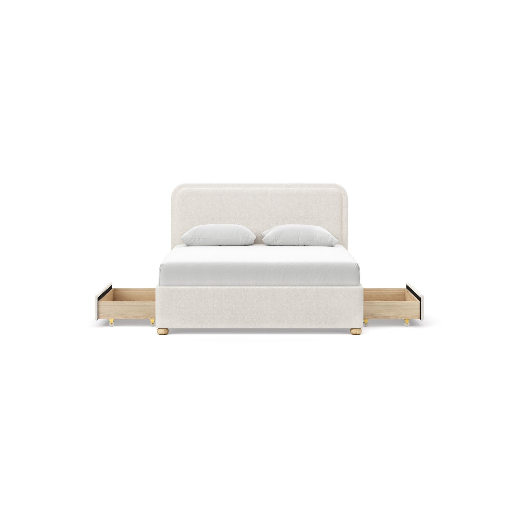 Lanore Queen 2 Drawer Storage Bed Frame | Canvas Ivory gallery detail image
