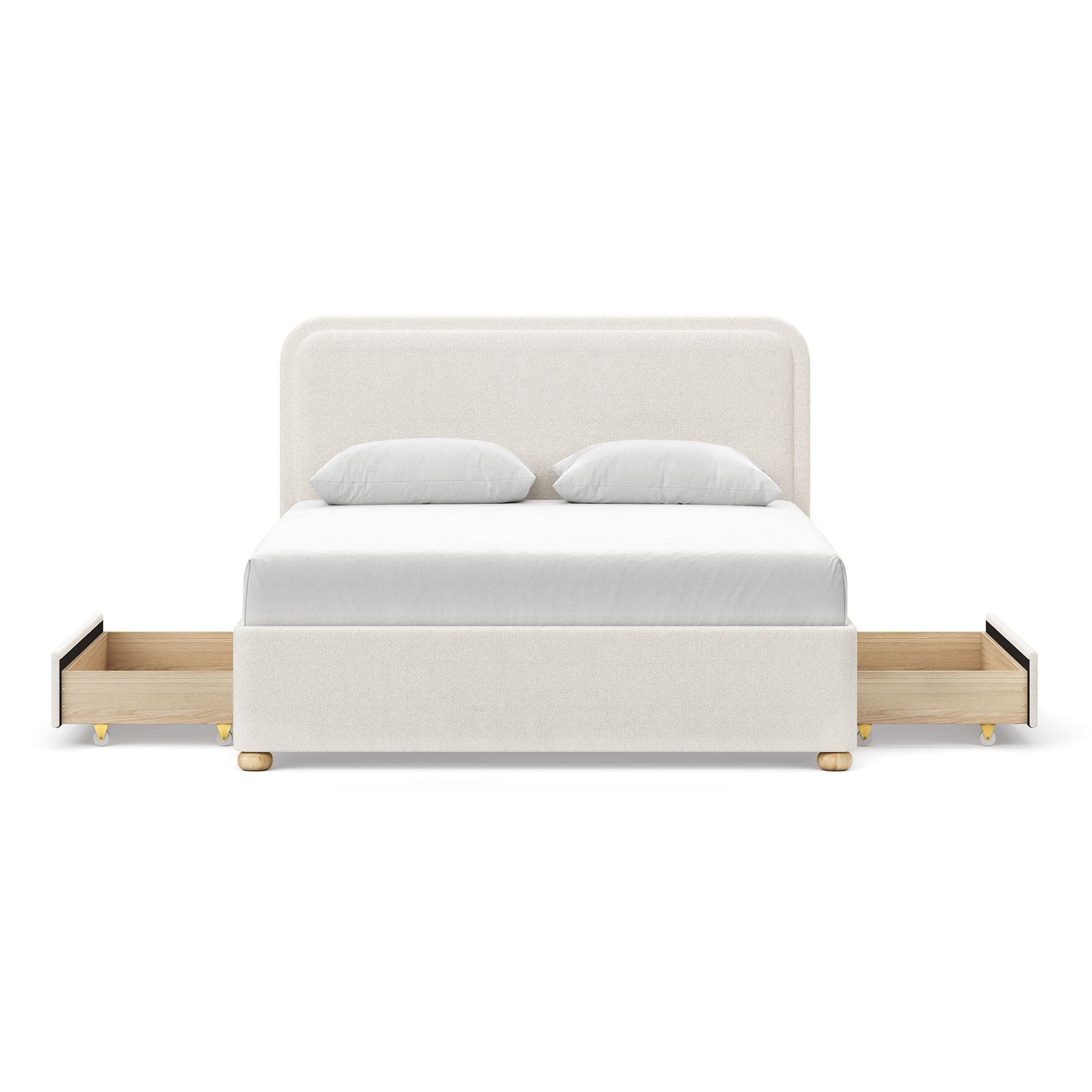 Lanore Queen 2 Drawer Storage Bed Frame | Canvas Ivory gallery detail image
