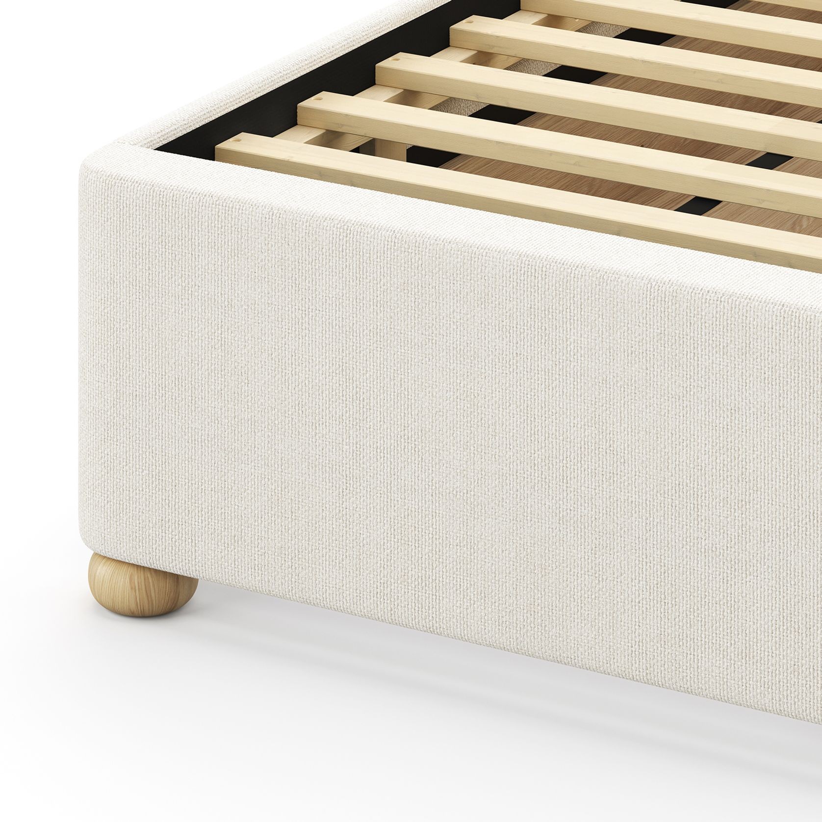 Lanore Queen 2 Drawer Storage Bed Frame | Canvas Ivory gallery detail image