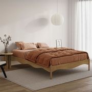 Pippa Scalloped Queen Bed Base | Medium Oak gallery detail image