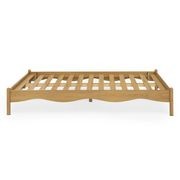 Pippa Scalloped Queen Bed Base | Medium Oak gallery detail image
