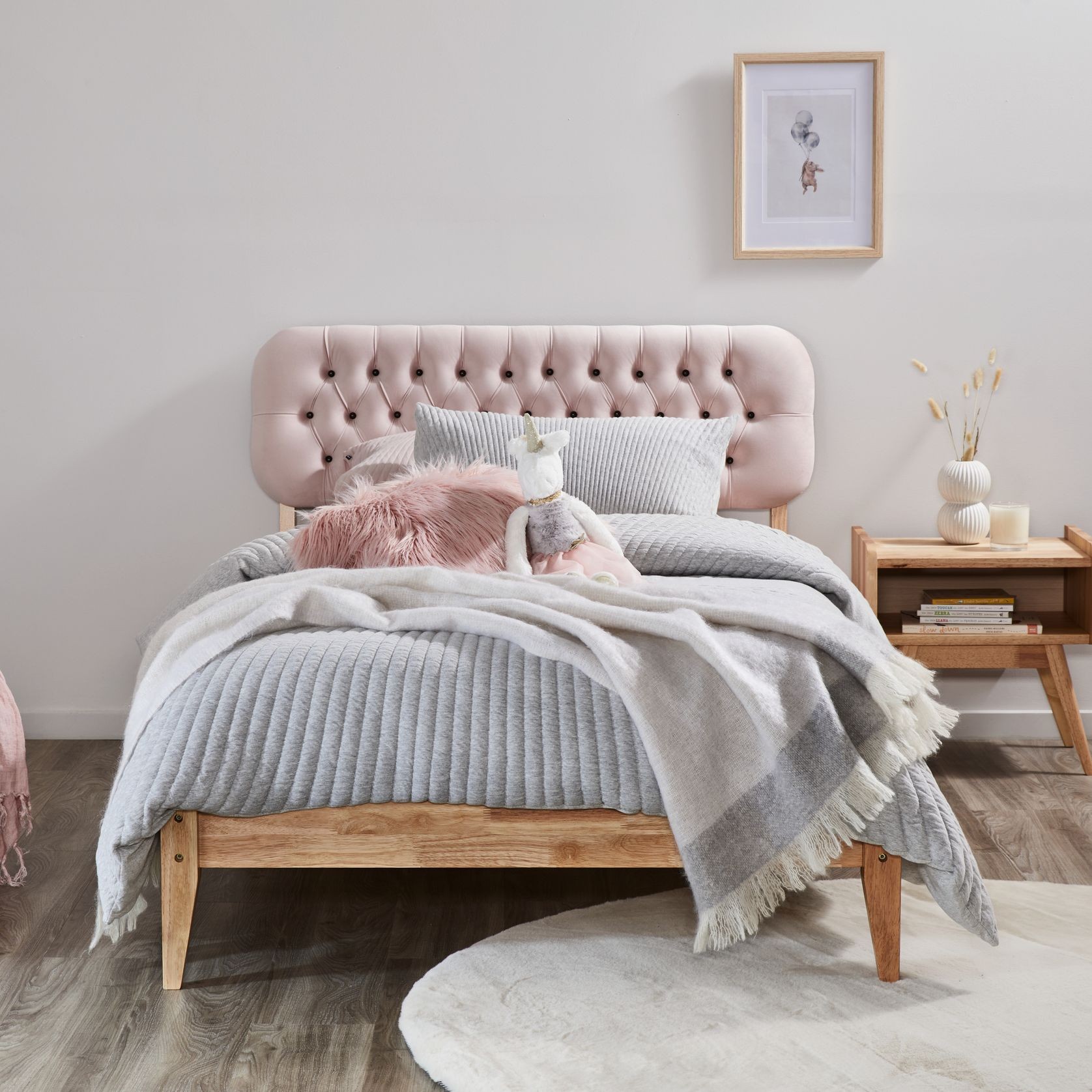 Halo King Single Bed Frame | Natural Hardwood gallery detail image