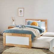 Coco Single Bed with Trundle | Natural Hardwood Frame gallery detail image