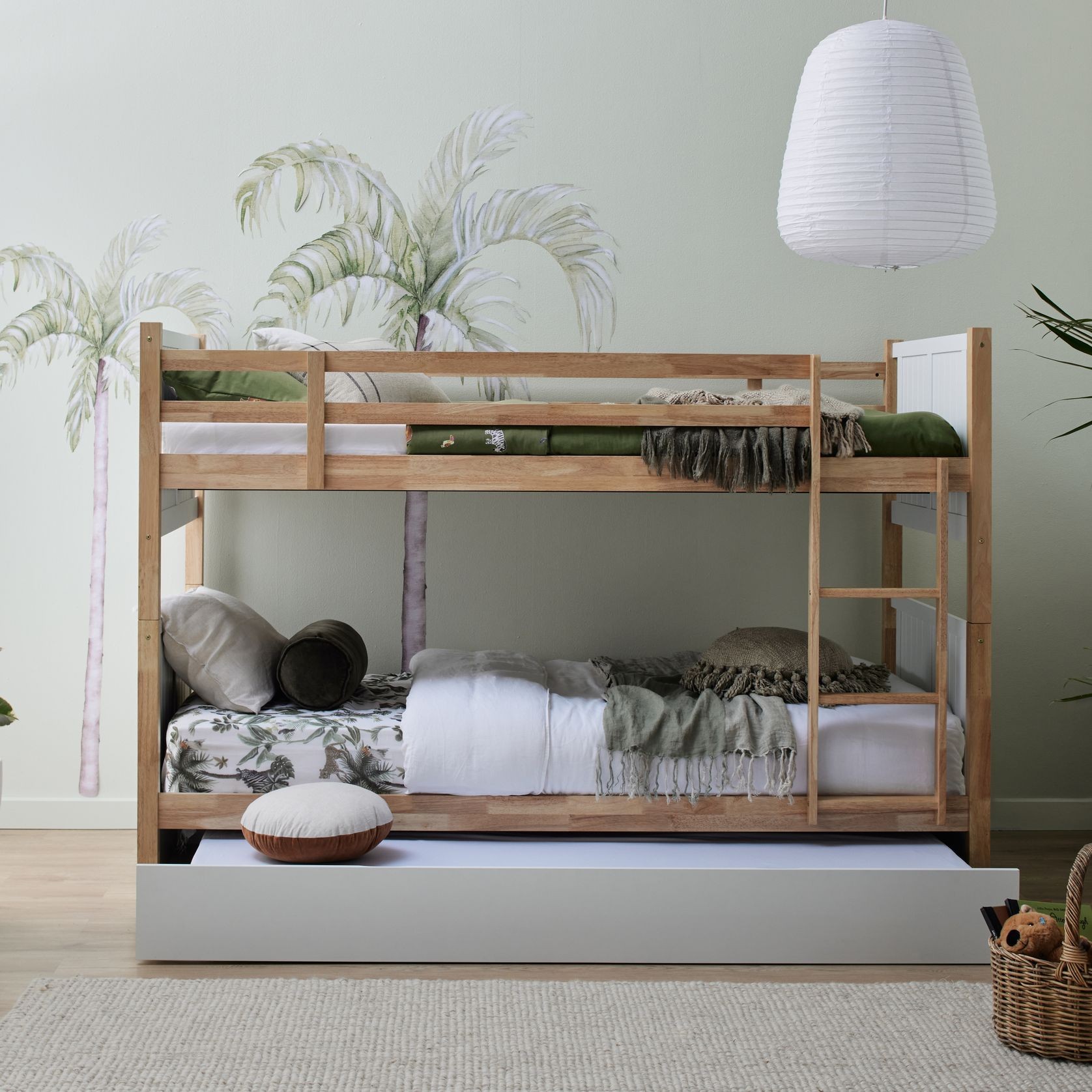 Myer King Single Bunk Bed with Trundle | Hardwood Frame gallery detail image