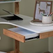 Buddy King Single Loft Bed with Desk and Shelves | Natural Hardwood Frame gallery detail image