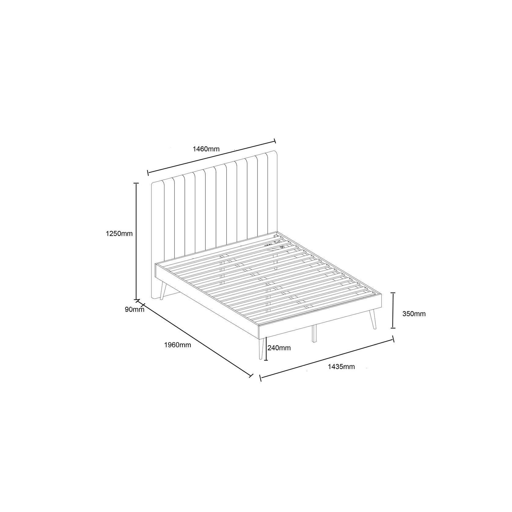 Franki 2PCE Double Headboard and Base Bundle Walnut gallery detail image