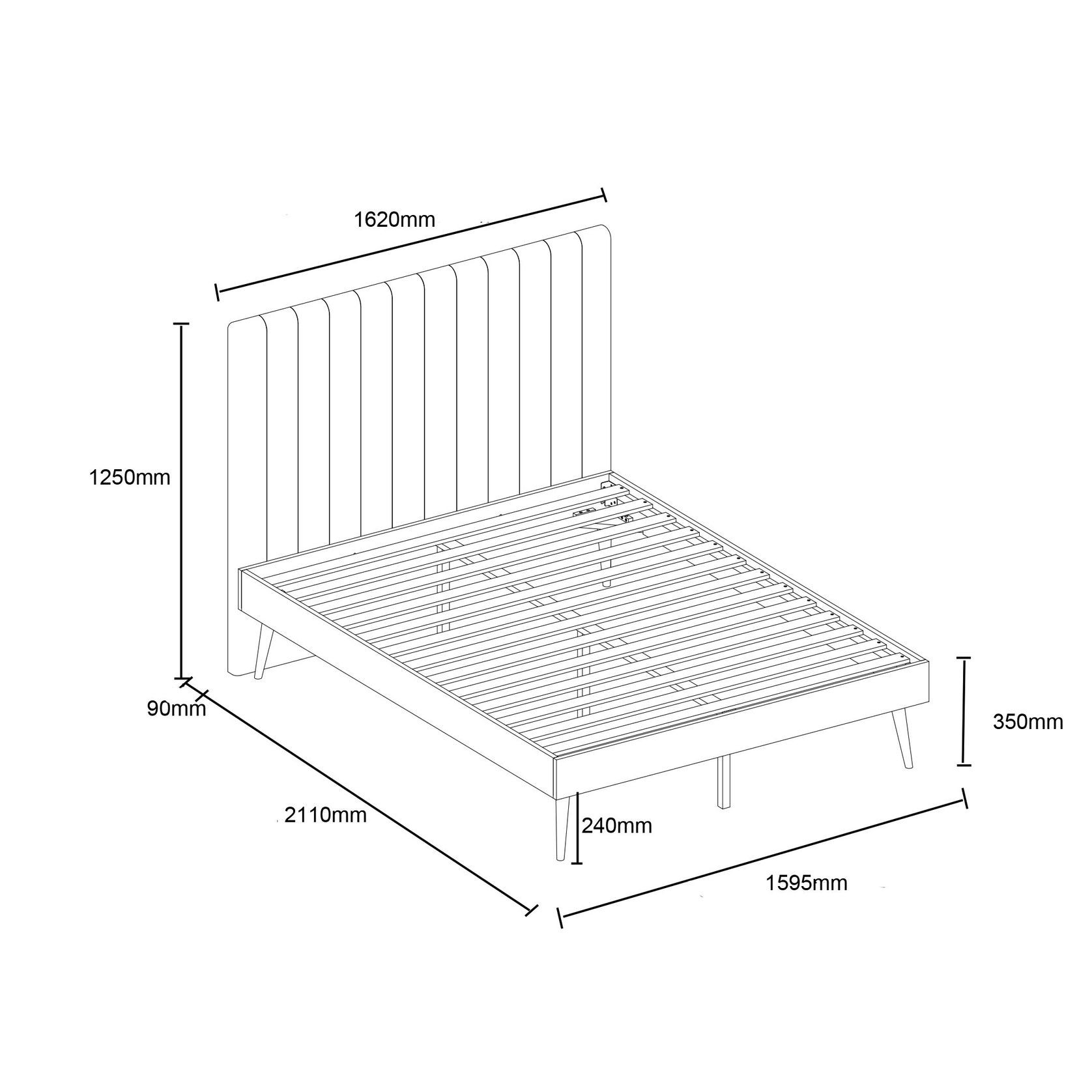 Franki 2PCE Queen Headboard and Base Bundle Natural gallery detail image