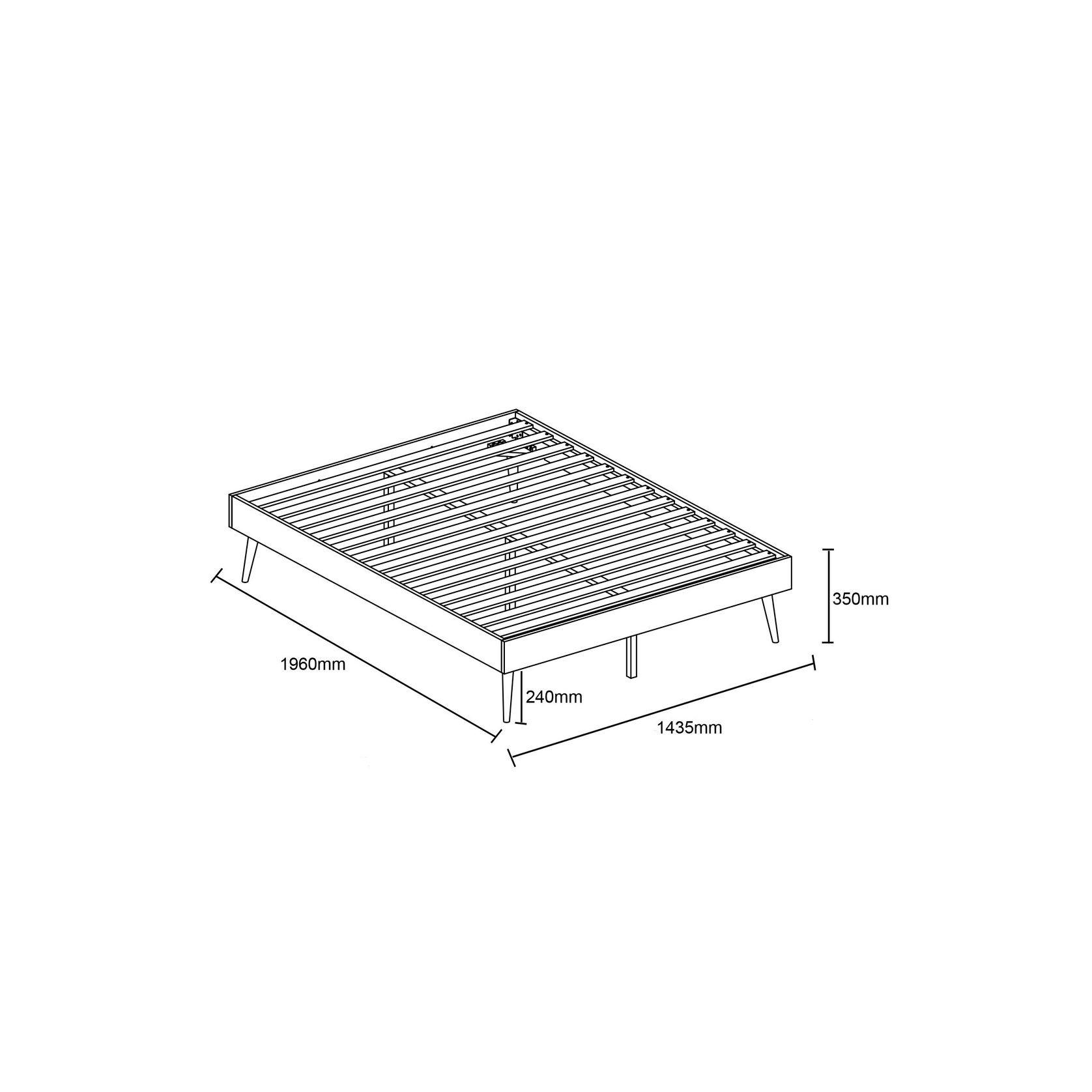 Franki Double Hardwood Bed Base | Walnut gallery detail image