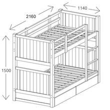 Myer King Single Bunk Bed with Storage | Walnut & White gallery detail image