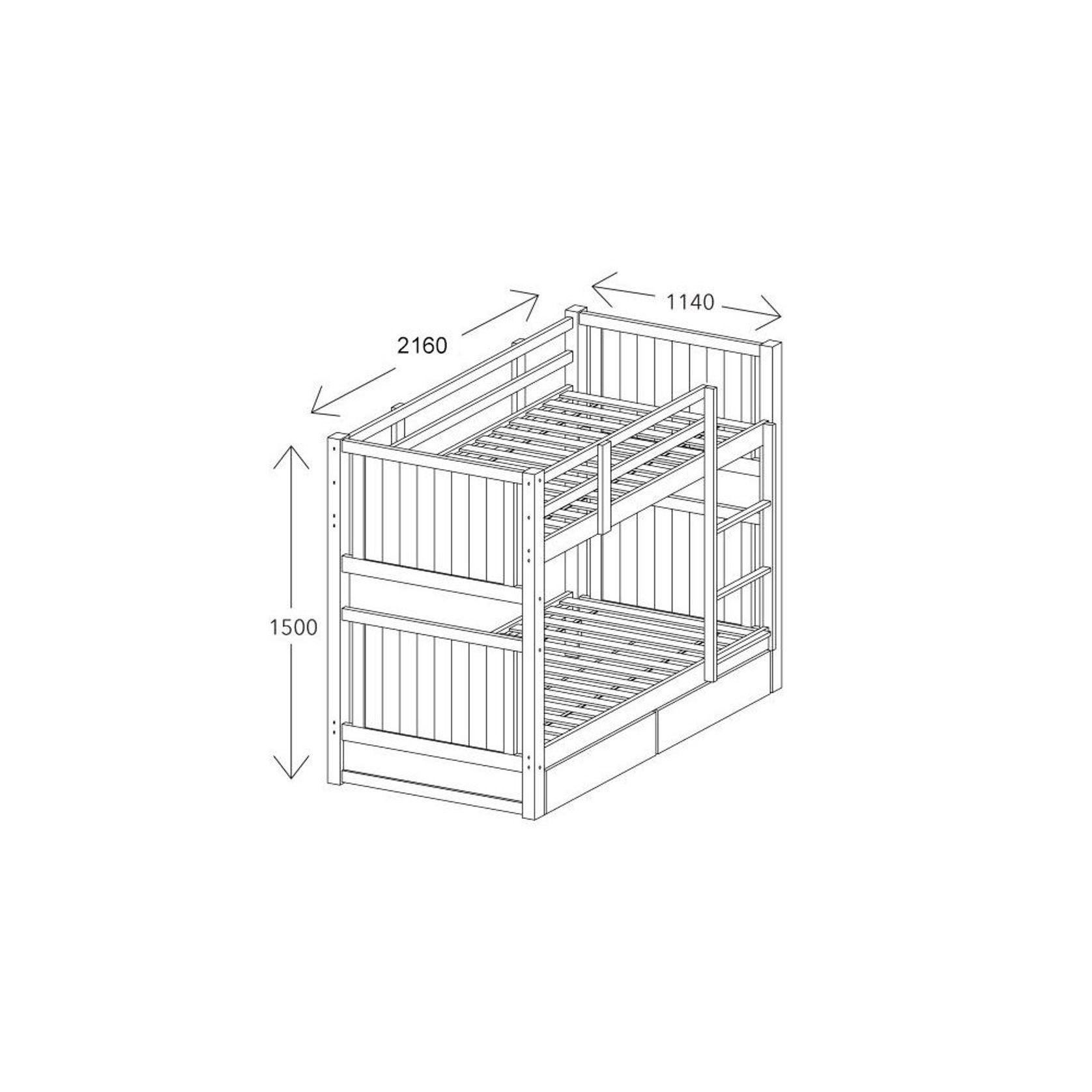 Myer King Single Bunk Bed with Storage | Walnut & White gallery detail image