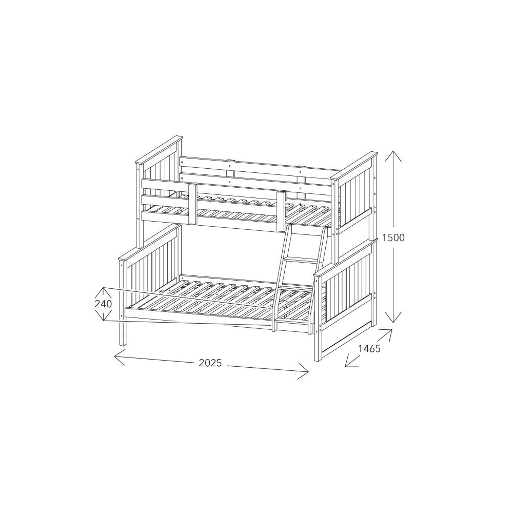 Myer Triple Bunk Bed with Storage | Hardwood Frame gallery detail image