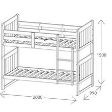 Myer White Single Bunk Bed with Storage | Hardwood Fram gallery detail image