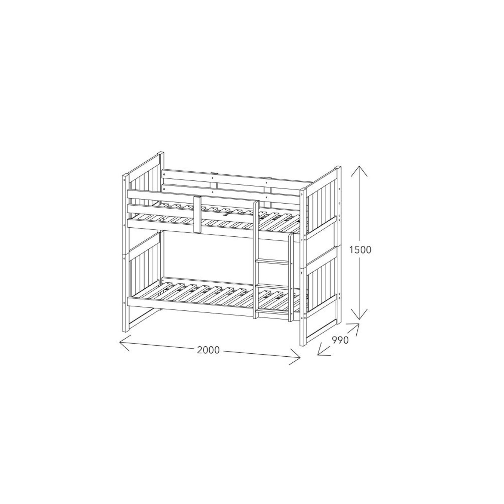 Myer White Single Bunk Bed with Storage | Hardwood Fram gallery detail image