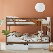 Myer King Single Bunk Bed with Storage | Walnut & White gallery detail image