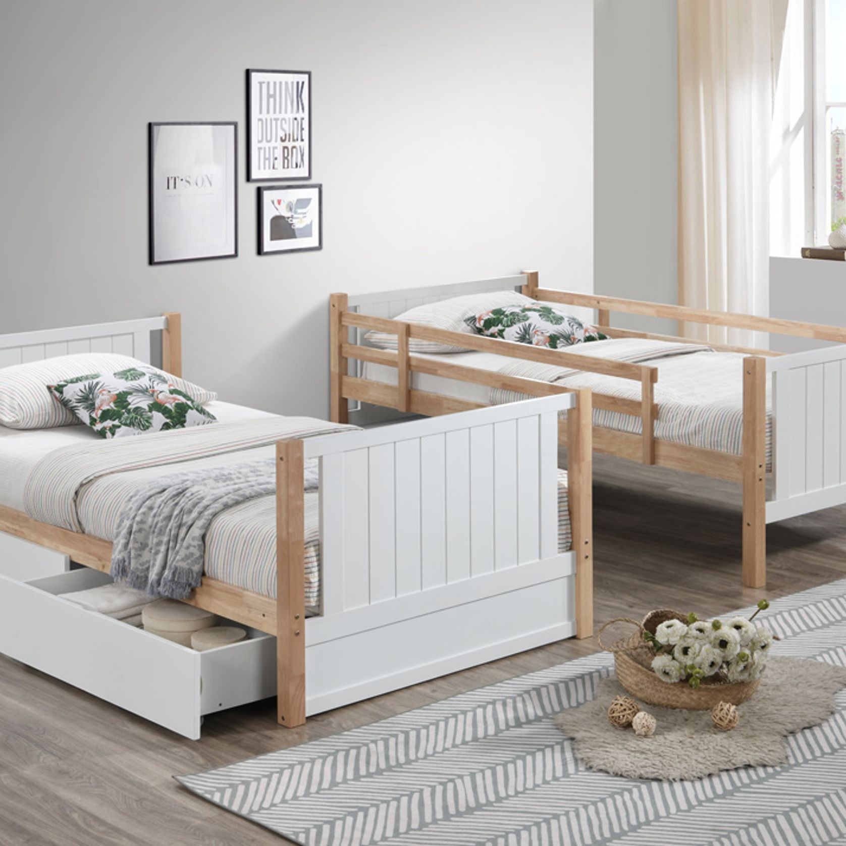 Myer King Single Bunk Bed with Storage | Hardwood Frame gallery detail image
