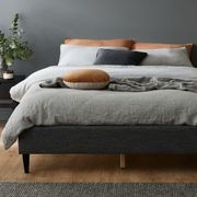 Cannes Queen Upholstered Bed Base | Charcoal gallery detail image