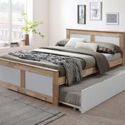 Coco Double Bed with Trundle | Natural Hardwood Frame gallery detail image