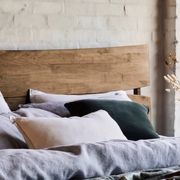 Cruz Hardwood King Size Bed Frame | Rustic Walnut gallery detail image
