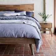 Cruz Double Size Hardwood Bed Frame | Rustic Walnut gallery detail image