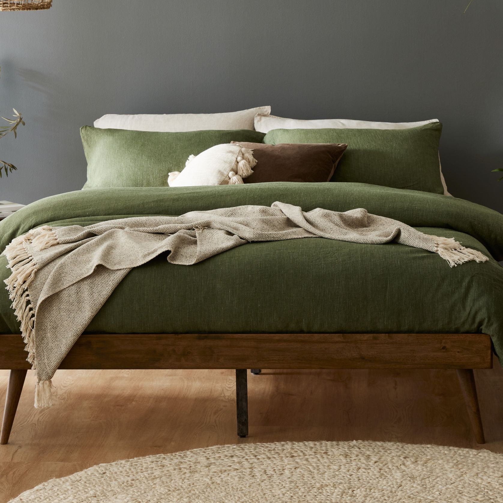 Franki Double Hardwood Bed Base | Walnut gallery detail image
