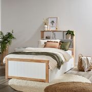 Myer White King Single Bed with Trundle | Hardwood gallery detail image