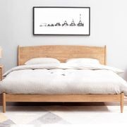 Oslo Natural Solid Oak Queen Size Bed gallery detail image