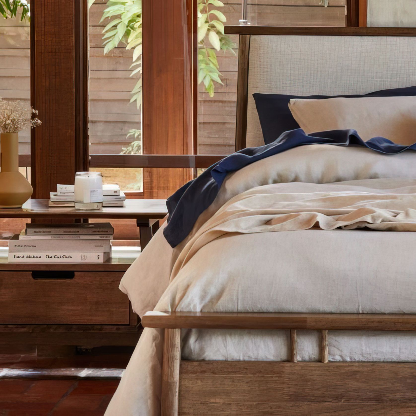 Oslo Hardwood Queen Size Bed Frame | Walnut gallery detail image