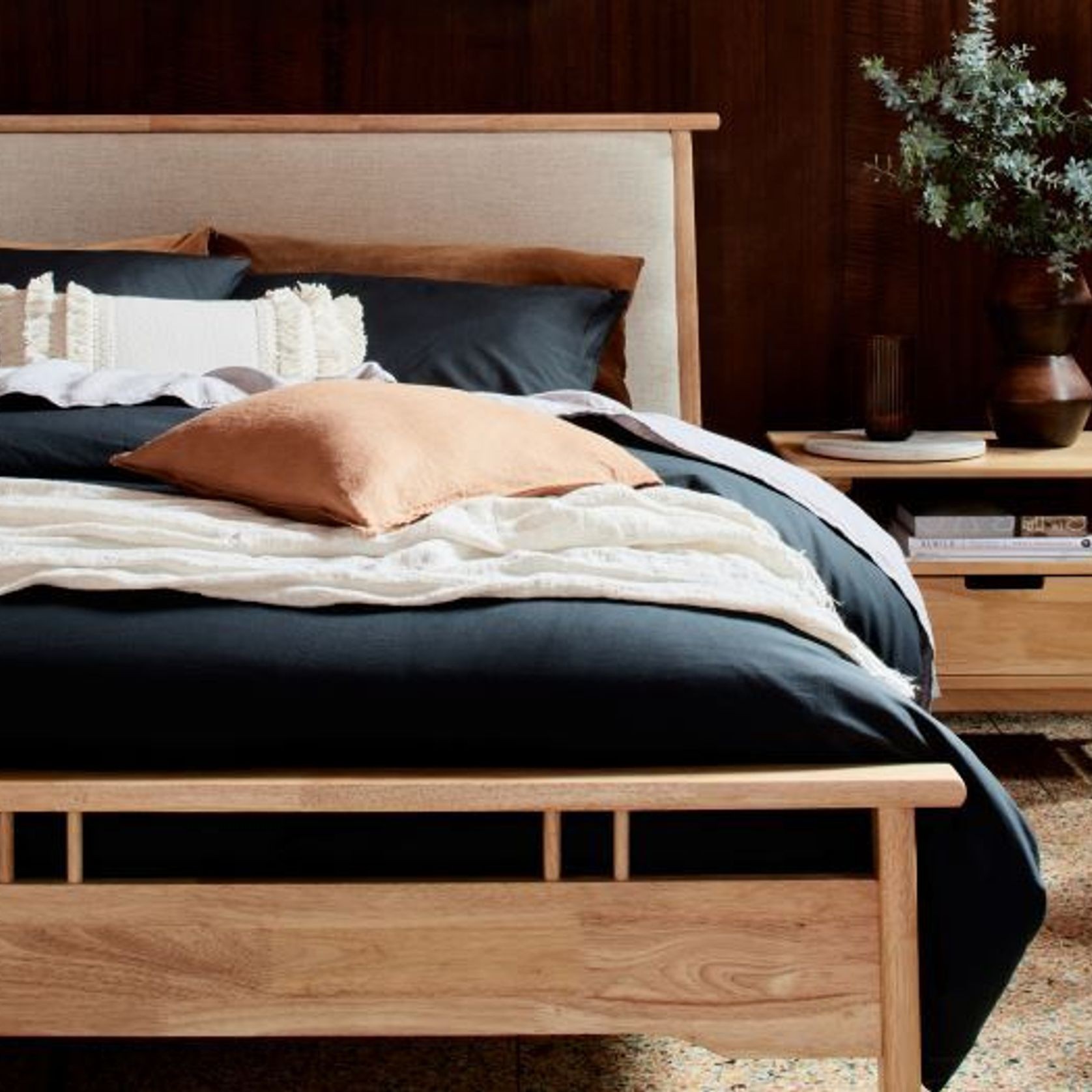 Oslo Queen Hardwood Bed Frame | Natural gallery detail image