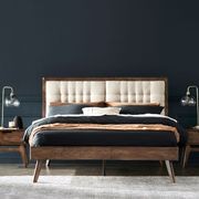 Paris Hardwood Queen Size Bed Frame | Walnut gallery detail image